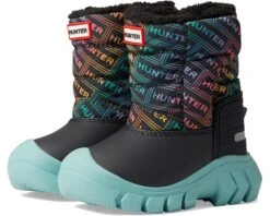 Hunter Kids Intrepid Logo Rainbow Print Snow Boot (Toddler/Little Kid)